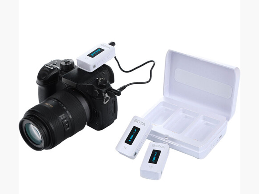 BOYA BY-XM6-K2W Dual Wireless Lavalier Microphone System (White) - 2 Transmitters for DSLR, Camcorders, Smartphones BOYA BY-XM6-K2W Dual Wireless Lavalier Microphone System (White) - 2 Transmitters for DSLR, Camcorders, Smartphones